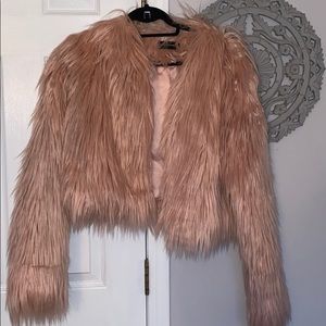 Prettylittlething Pink Fur Jacket